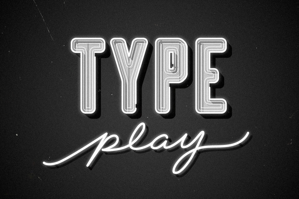 Type play-grey-landscape-vintage